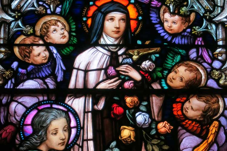 Stained glass window - St. Thérèse detail