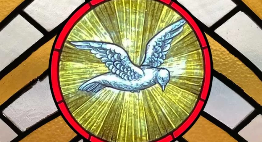 Holy Spirit stained glass window