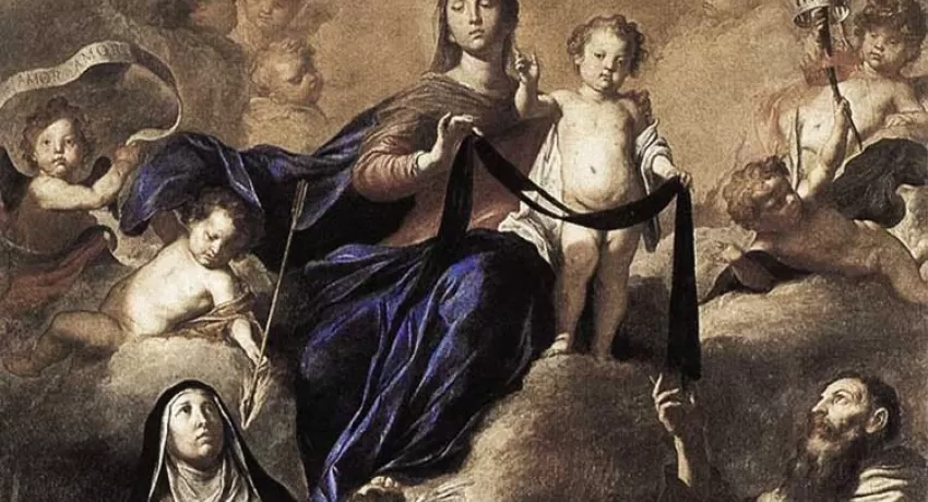 Our Lady of Mount Carmel and Saints (Simon Stock, Angelus of Jerusalem, Mary Magdalene de’Pazzi, Teresa of Avila)